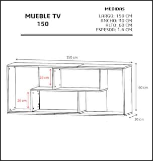 Foto 6 | Foto 6 | Mueble para Tv Genérica - 150 Centro de Entretenimiento color Gris