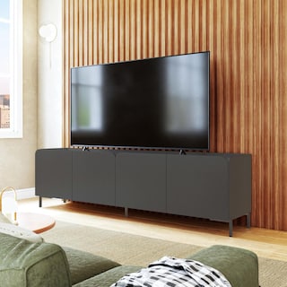 Foto 2 | Foto 2 | Mueble Mesa de TV Midtown Concept Diseño Moderno Negro con Puertas