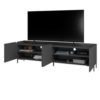 Foto 3 | Foto 3 | Mueble Mesa de TV Midtown Concept Diseño Moderno Negro con Puertas