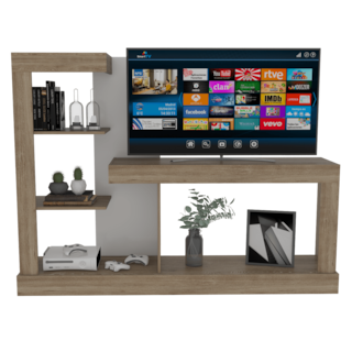 Foto 4 | Foto 4 | Mesa Para Tv Samir Miel y Blanco con Espacio Para Televisor De Hasta 55 '' Virtual Muebles