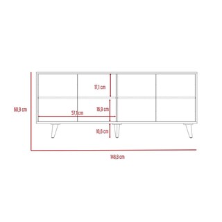 Foto 8 | Foto 8 | Mesa Para Tv Burdeos Blanco y Beige Virtual Muebles