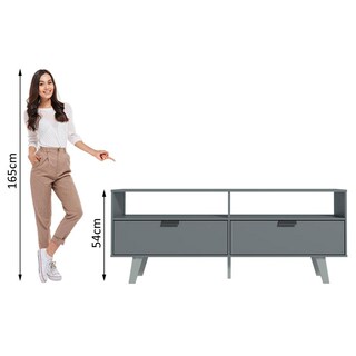 Foto 6 | Foto 6 | Mueble para TV Madesa Oslo Gris hasta 55\" 2 Puertas