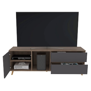 Foto 5 | Foto 5 | Rack Tv Salem Capacidad Hasta De 55'' color Miel y Plomo Virtual Muebles