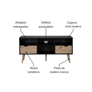 Foto 5 | Foto 5 | Mueble De Tv Top Living Bolonia Black Nórdico Negro
