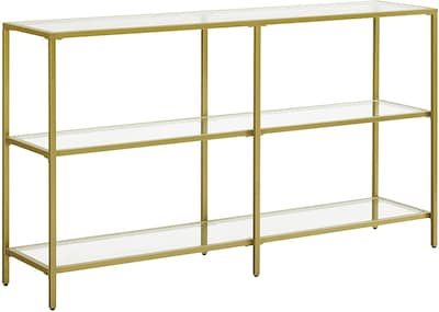Foto 1 | Foto 1 | Mesa De Sofá Vasagle De 130 X 35 X 77 Cm Con Almacenamiento De 3 Niveles Y Cristal Sh