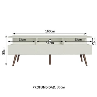 Foto 2 | Foto 2 | Mueble Para Tv Hasta 65 Pulgadas Madesa Londres Con Patas Retro Blanco