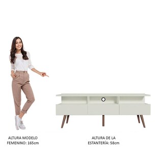 Foto 8 | Foto 8 | Mueble Para Tv Hasta 65 Pulgadas Madesa Londres Con Patas Retro Blanco