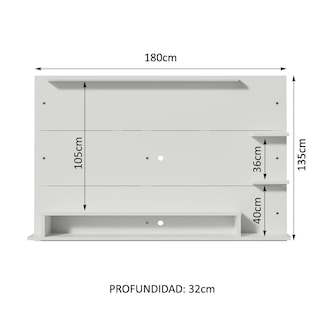 Foto 3 | Foto 3 | Panel Para Tv Hasta 60 Pulgadas Madesa Alfa Blanco