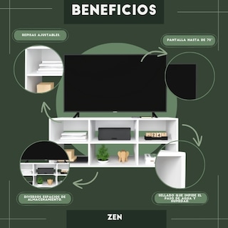 Foto 5 | Foto 5 | Mueble de Tv Zen Moru Blanco