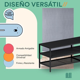 Foto 4 | Foto 4 | Mueble Para Tv Mubson Zakim Negro Centro De Entretenimiento