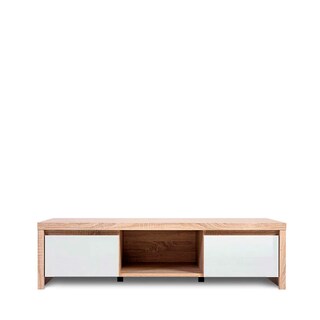 Foto 1 | Foto 1 | Mueble De Tv Color Madera Y Blanco Con 2 Cajones Y 1 Hueco Para Almacenamiento 144 Cm (ancho) *56 Cm (profundo)