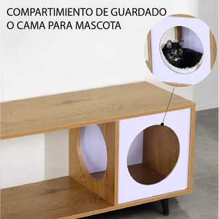 Foto 8 | Foto 8 | Ilios Innova | Mueble Para Tv Con Espacio Para Mascota Y Almacenaje, Mueble Versátil Y Funcional Para Tu Hogar
