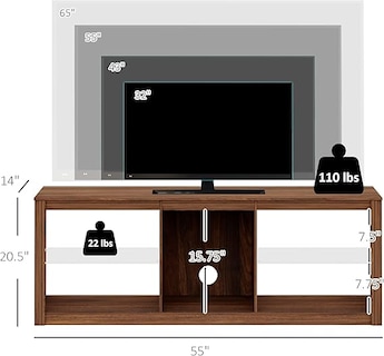 Foto 2 | Foto 2 | Mueble Para Tv Con Luz Led Color Nogal