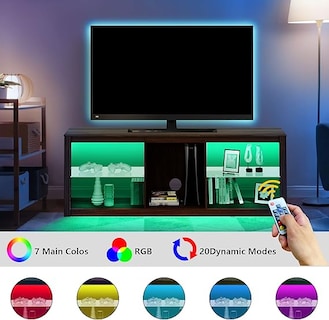 Foto 3 | Foto 3 | Mueble Para Tv Con Luz Led Color Nogal