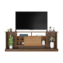 Mueble Para Tv De 70'' Nogal C/puerta Corrediza Nt1140