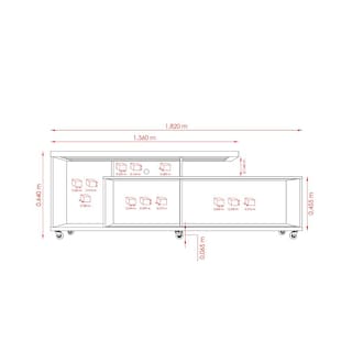 Foto 7 | Foto 7 | Mueble Rack Cruzado 2 Puertas Para Tv Hasta 65” Blanco/savana