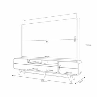 Foto 5 | Foto 5 | Mueble De Tv Hasta 85'' Nobre Bossa Blanco Hueso / Castaño