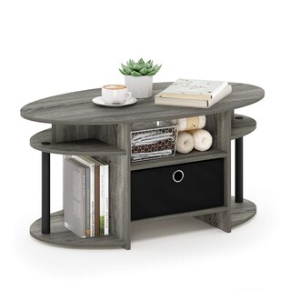 Foto 5 | Foto 5 | Mesa De Café Furinno Jaya Ovalada De Roble Francés Gris/negro/negro - Venta Internacional.