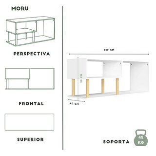 Foto 6 | Foto 6 | Mueble De Tv Vetra Moru color Blanco