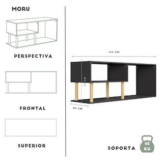 Foto 6 | Foto 6 | Mueble De Tv Vetra Moru color Negro