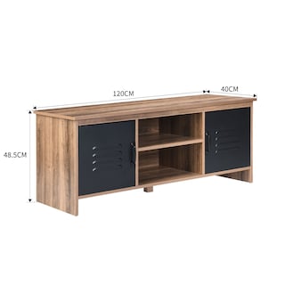 Foto 3 | Foto 3 | Mesa Para Tv Furniturer Aihell Negro 120 X 40 X 48.5 Cm