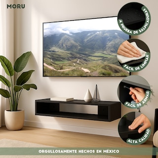 Foto 8 | Foto 8 | Mueble Para Tv Flotante Lima Moru Color Negro