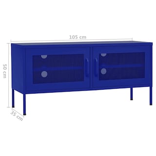 Foto 6 | Foto 6 | Mueble Para Tv Vidaxl  Estilo Industrial  Construcción De Acero Azul Marino - Venta Internacional.