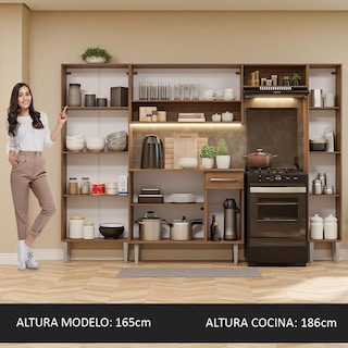 Foto 5 | Foto 5 | Cocina Integral Madesa Emilly Hit Marrón 4 Piezas