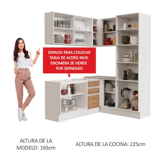 Foto 5 | Foto 5 | Armario Esquinero Madesa GCGL3290019B Multicolor 7 Piezas