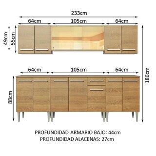 Foto 3 | Foto 3 | Armario de Cocina Madesa GREM2330035Z Color Marrón 6 Piezas