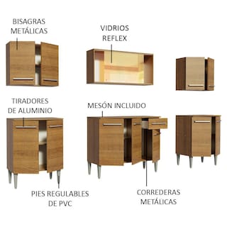 Foto 4 | Foto 4 | Armario de Cocina Madesa GREM2330035Z Color Marrón 6 Piezas