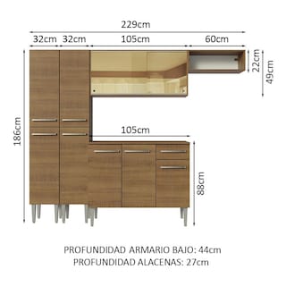 Foto 3 | Foto 3 | Cocina Integral Madesa GREM2290095Z color Marrón 5 Piezas