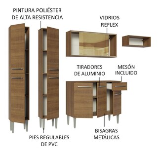 Foto 4 | Foto 4 | Cocina Integral Madesa GREM2290095Z color Marrón 5 Piezas