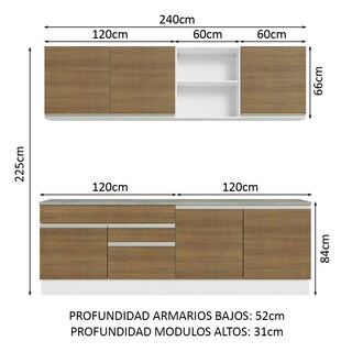 Foto 6 | Foto 6 | Armario de Cocina Madesa GRGL2400069B Multicolor 5 Piezas