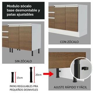 Foto 8 | Foto 8 | Cocina Compacta Madesa GRGL190004A8 Multicolor 3 Piezas