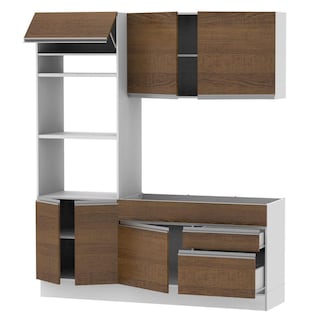 Foto 5 | Foto 5 | Cocina Integral Compacta Madesa Lívia 6 Puertas 2 Cajones Sin Encimera Ni Fregadero Blanco/Marrón