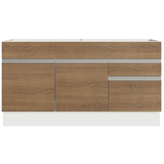 Foto 4 | Foto 4 | Mostrador Fregadero Madesa Glamy 150 cm 2 Cajones 2 Puertas Sin Encimera y Fregadero Blanco/Marrón