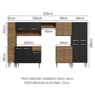 Foto 3 | Foto 3 | Armario de Cocina Madesa GREM325002C1 Multicolor 6 Piezas