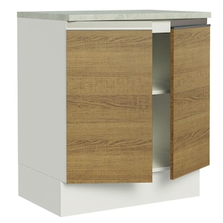 Foto 4 | Foto 4 | Mostrador de Cocina Madesa G247009BGL color Blanco y Marrón Glamy 70 CM 2 Puertas
