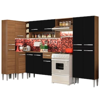 Foto 1 | Foto 1 | Cocina Integral Completa Madesa 01 Emilly Love Marrón/Negro 385 cm