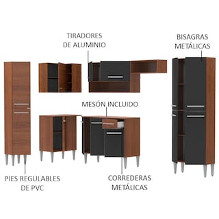 Foto 4 | Foto 4 | Cocina Integral Completa Madesa 01 Emilly Love Marrón/Negro 385 cm