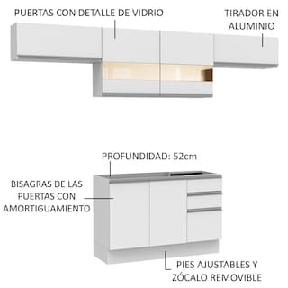 Foto 4 | Foto 4 | Cocina Integral Madesa GRGL28000109 Blanca 4 Piezas