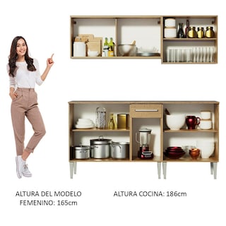Foto 5 | Foto 5 | Armario de Cocina Madesa GREM1690035Z color Marrón 4 Piezas