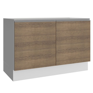 Foto 1 | Foto 1 | Mueble Fregadero Madesa G241209BGL color Blanco y Marrón Glamy 120 CM 2 Puertas sin Encimera y Fregadero