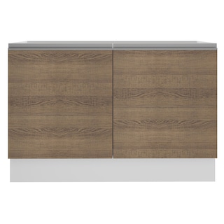 Foto 2 | Foto 2 | Mueble Fregadero Madesa G241209BGL color Blanco y Marrón Glamy 120 CM 2 Puertas sin Encimera y Fregadero