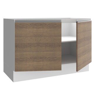 Foto 4 | Foto 4 | Mueble Fregadero Madesa G241209BGL color Blanco y Marrón Glamy 120 CM 2 Puertas sin Encimera y Fregadero