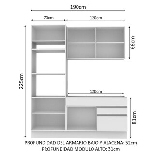 Foto 3 | Foto 3 | Cocina Compacta Madesa Livia Blanca