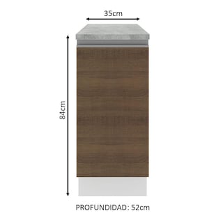 Foto 3 | Foto 3 | Mostrador Madesa Glamy 35 cm 1 Puerta Blanco/Marrón