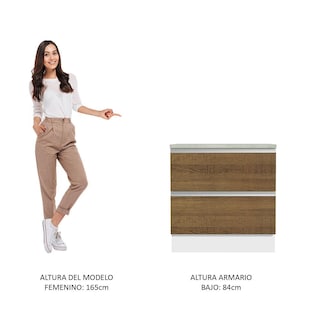 Foto 5 | Foto 5 | Mostrador Madesa Glamy Blanco/Marrón 80 cm 2 Cajones
