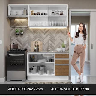 Foto 8 | Foto 8 | Cocina Integral Compacta 180 cm Glamy Madesa 09 Blanco/Marrón